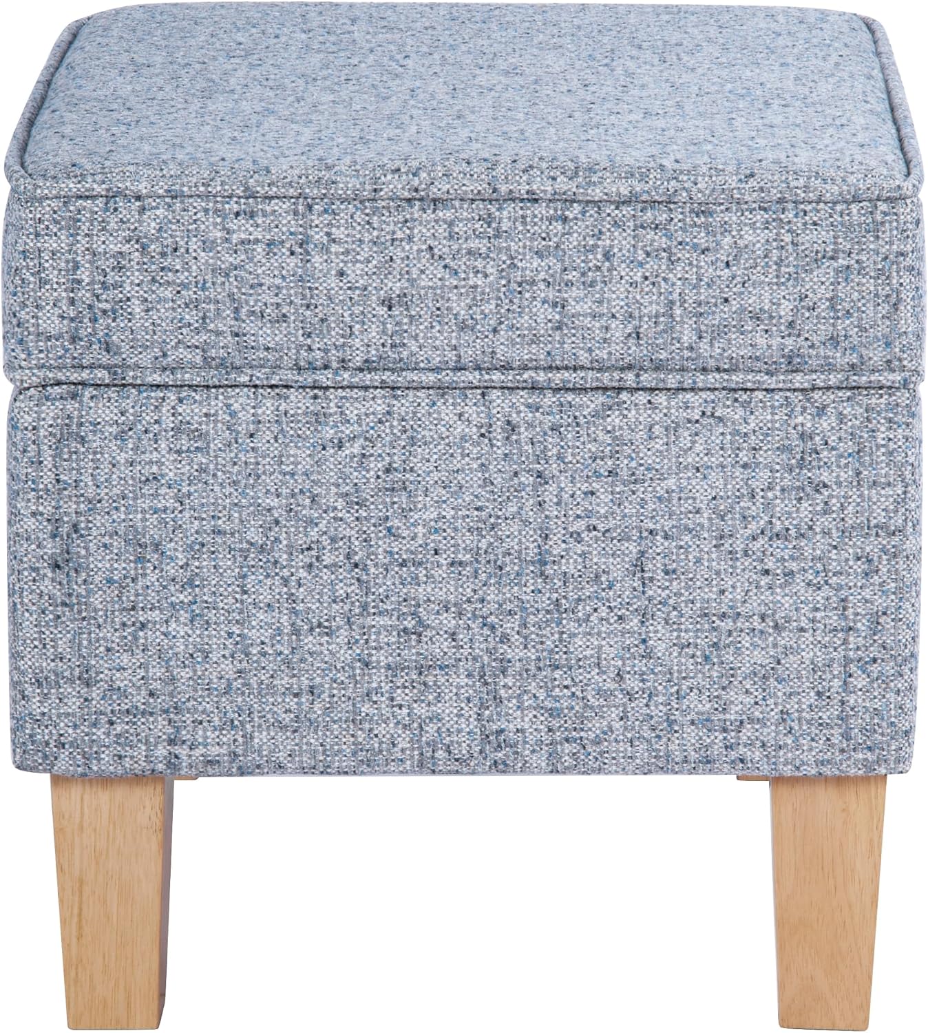 HomePop 22" Medium Tufted Storage Ottoman - Blue Gray Woven Fabric