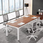 Tribesigns 6.5FT Conference Table, 78.7 Inche Rectangle Meeting Seminar Table, Large Business Tables for 6-8 People (Only Table) (Walnut+White)