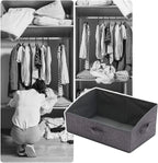TENABORT 5 Pack Trapezoid Large Foldable Closet Storage Bins with Handle, Fabric Storage Organizer Cube Cloth Containers Linen Box Shelf Baskets for Clothes Clothing Shelves Wardrobe