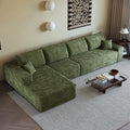 135" Oversized Compressed Sectional Sofa - 33D High-Density Foam Cloud Couch with Deep Seat - Minimalist 3-Piece Corduroy Upholstered Boneless Modular Lounge Couch | Breathable material, Full Foam, Anti-slip