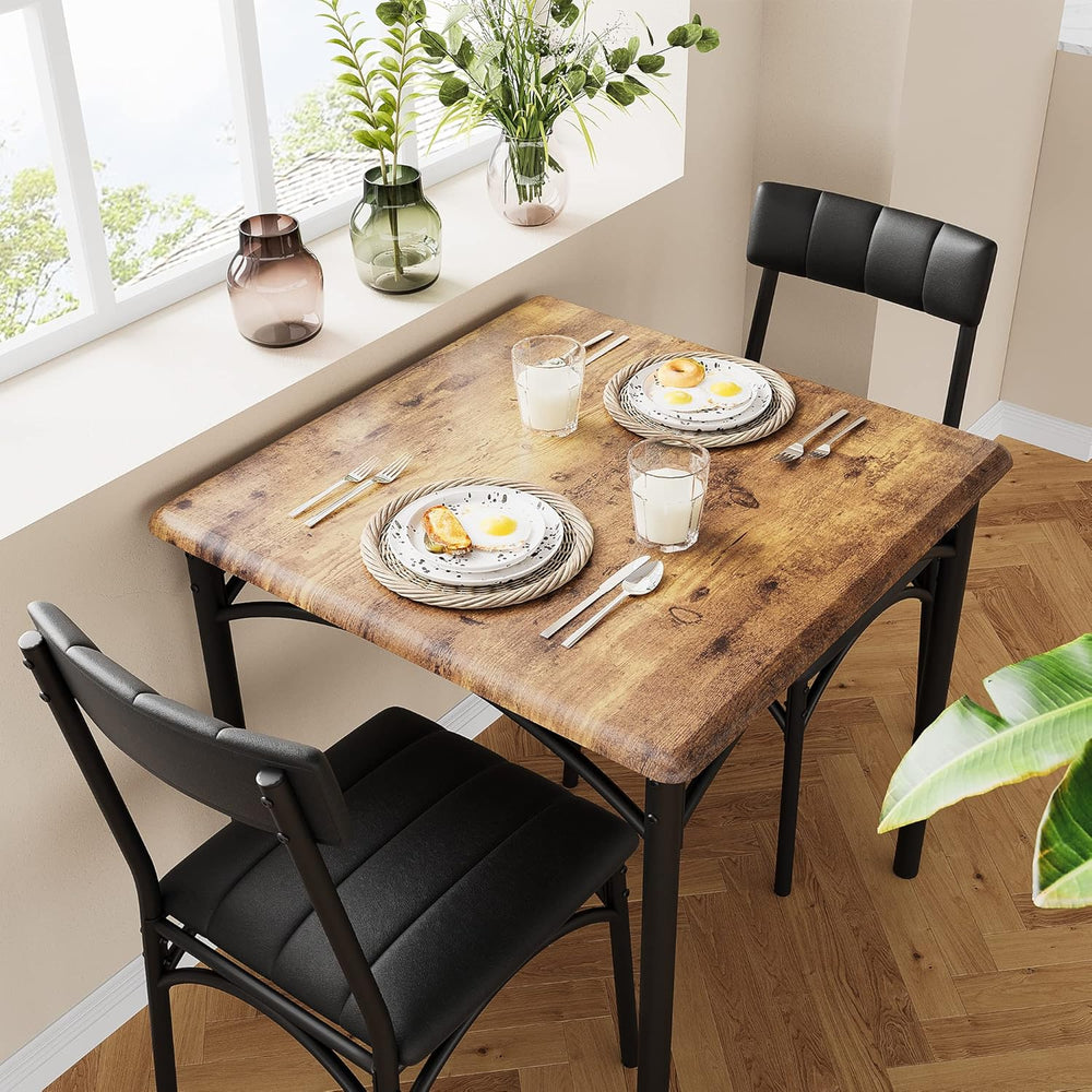 3-Piece Dining Table Set for 2, Kitchen Table Set with 2 Upholstered Chairs, ...