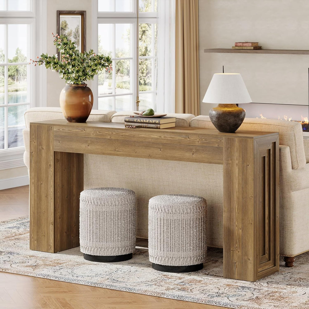 Tribesigns 63-Inch Long Console Table, Farmhouse Narrow Sofa Table Behind The...
