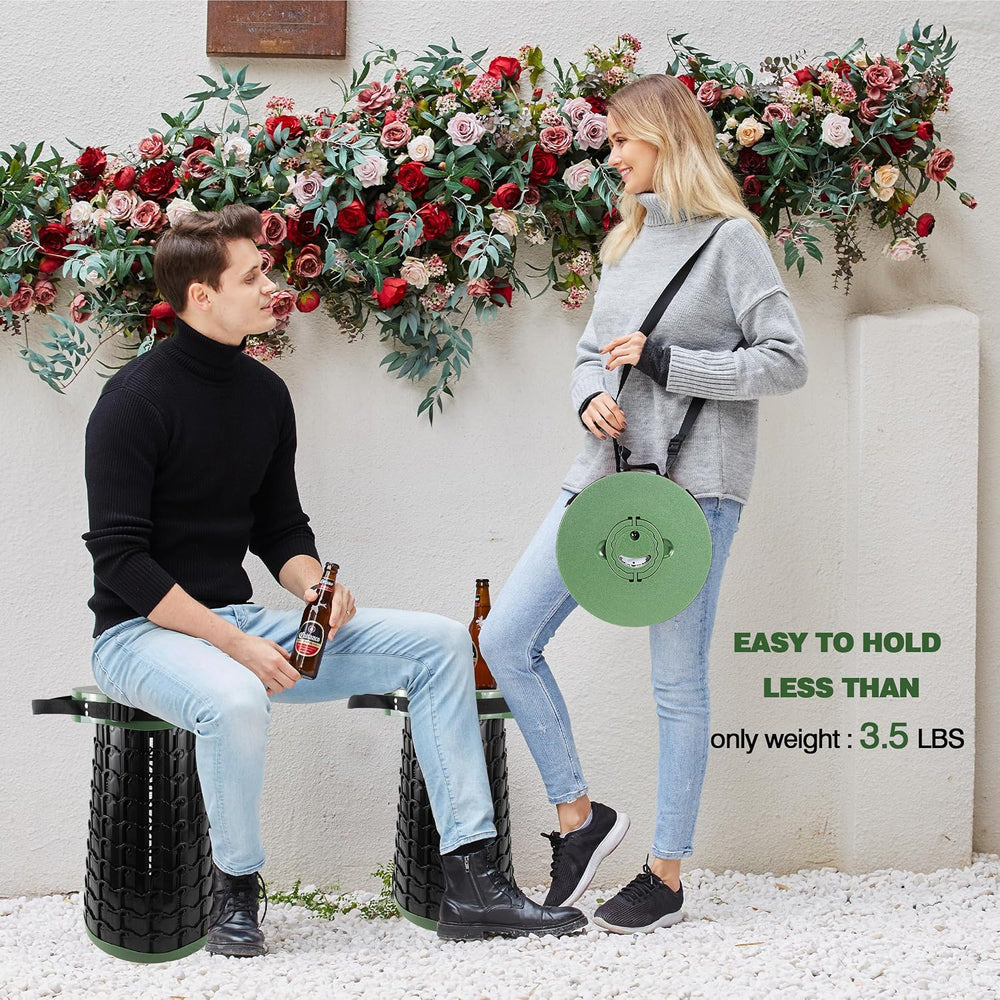 Upgraded XXL Collapsilbe Stool with Cushion,More Sturdy and Height 19.7“,D11....