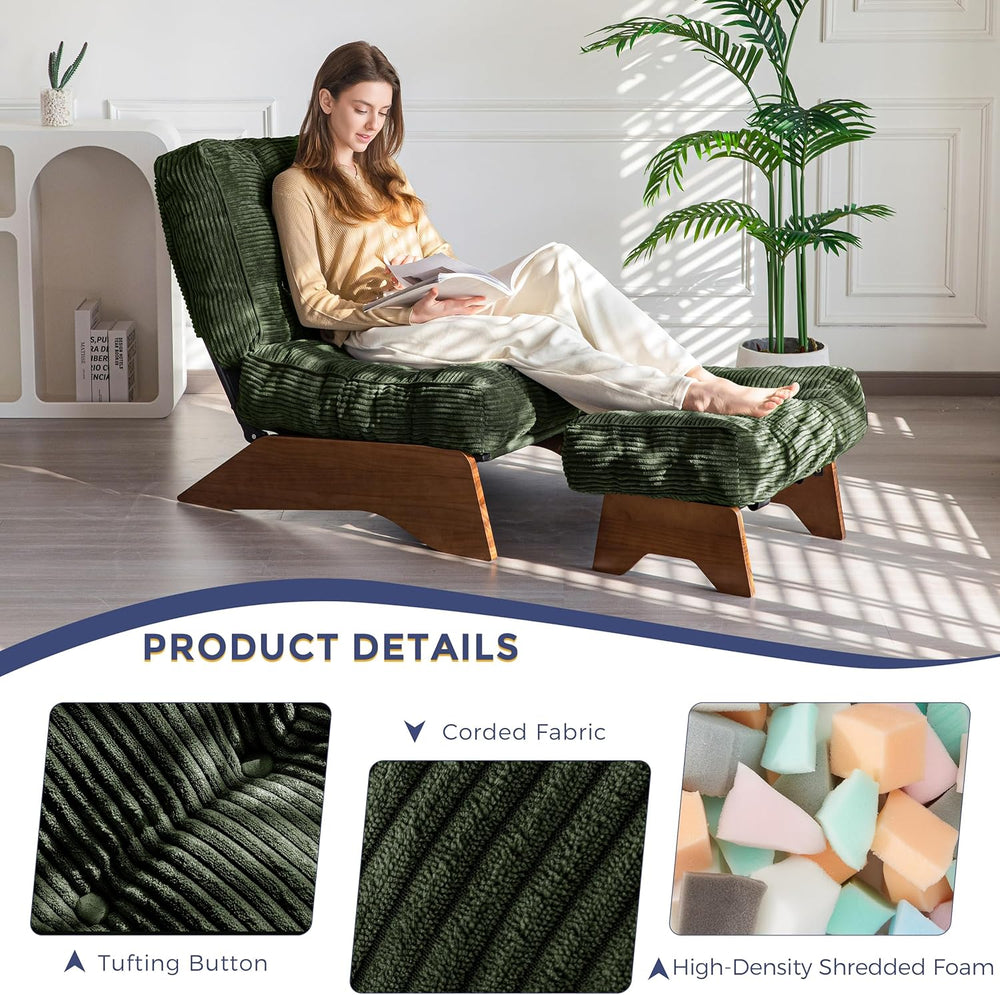 MAXYOYO Accent Chair with Ottoman, Lounge Chair with Adjustable Backrest | Tu...