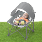 Bright Starts Pop 'N Chill Baby Chair, Portable Travel Seat, UPF 50+ Canopy