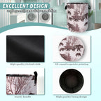 Forest Bear Laundry Hamper With Handles Foldable Oxford Cloth Retro Animals Tote Bag Bears Funny Laundry Basket Clothes Toy Storage Bucket 18.9" x 16.5" For Bathroom/Laundry/Bedroom