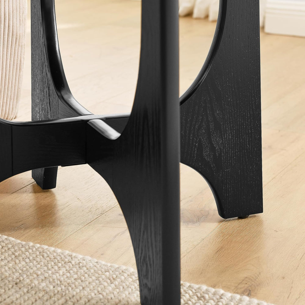 25" Round End Table, Wooden Side Table,Night Stand for Living Room,Recep...