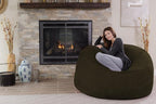 Chill Sack Bean Bag Chair - 5' Giant Memory Foam Lounge Chair with Soft Microfiber Cover – Cozy Furniture for Living Room, Dorm, & Kids' Rooms – Comfortable 5 Ft, Microsuede Lounge Sofa, Olive