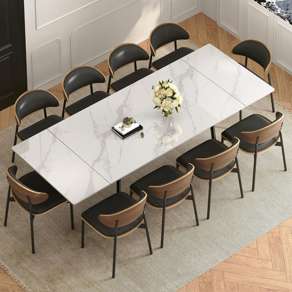 62.9"-94.4" Modern Extendable Dining Table for 6 to 10 Seats, Recta...