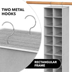 Simple Houseware 20 Section Shelves Hanging Shoes Organizer, Gray | Dual Metal Hooks, 10 Tier, Holds Up to 20 lbs, for Narrow Space