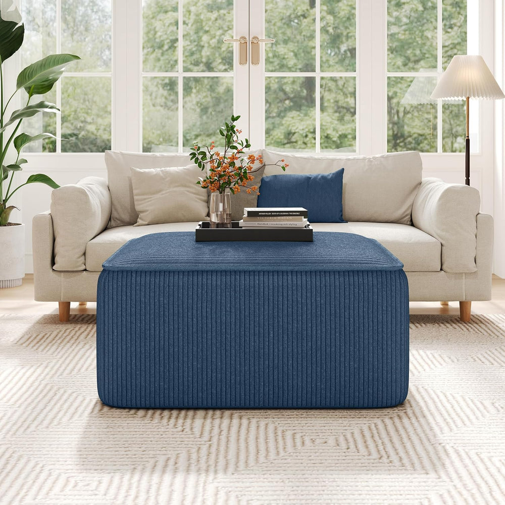 Christopher Knight Home Isa Corduroy Ottoman Footstool, Square Pouf Poufee Fo...