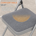VECELO 5-Piece Folding Card Table Square and Chair Set with Collapsible Legs & Vinyl Upholstery,Portable for Indoor & Outdoor, Black & Dark Grey