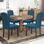 LSSBOUGHT Dining Chairs Set of 2,Upholstered Parsons Dining Room Chairs Fabric Kitchen Chairs with Solid Wood Frame and Nailhead Trim(Blue)