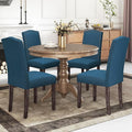 LSSBOUGHT Upholstered Dining Chairs Set of 4 Dining Room Chairs Kitchen Chairs with Solid Wood Frame and Nailhead Trim, Teal