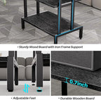 Aquzee Media Stand, Gaming Shelf, 4 Tier Small Electronics Shelves Video Game Console Organizer Cabinet, Wood Stereo Racks AV Shelves for Entertainment Center Storage, Recreation Room Furniture,Black