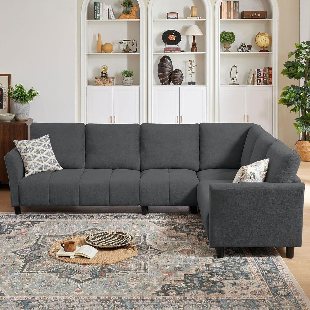 102" Convertible Sectional Sofa Couch, L Shaped Couch with Back Cushions...