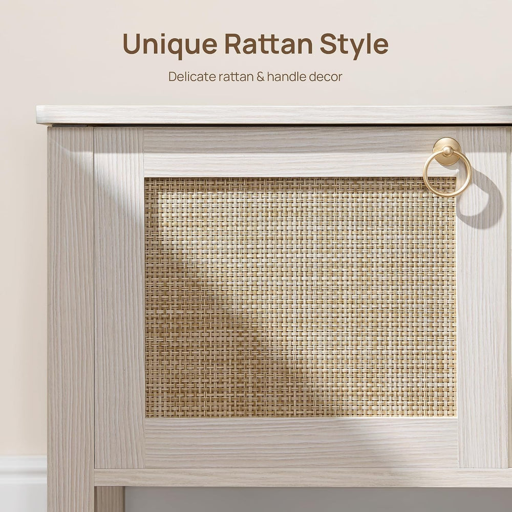 SICOTAS Rattan Shoe Rack Bench with Lift Top Storage: White Farmhouse Boho Sh...