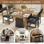 Dining Chairs Set of 4, Upholstered Modern Dining Room Chairs with Ergonomic Backrest, MDF Board and Metal Legs, Fabric Kitchen Chair for Dining, Kitchen and Living Room, Easy Assembly, Black