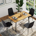 Dining Chairs Set of 4, Modern Kitchen Dining Room Chairs, Ergonomic Velvet Dining Chairs Upholstered Cushion Seat and Sturdy Metal Legs (Black)