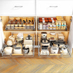Pull out Cabinet Organizer, 21"W X 21"D, Heavy Duty Smooth Sliding Under Cabinet Shelves for Pots and Pans, Full-Extension Roll out Drawers, Slide out Organization for Home Kitchen Pantry