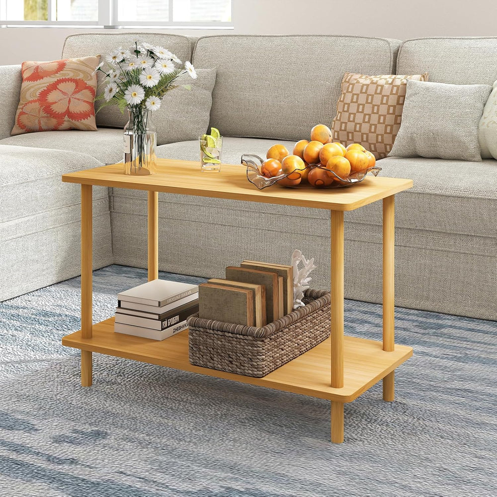 Funecy 2-Tier End Table, Sofa Side Table with Storage, Narrow Side Table, Bed...