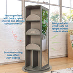 ECR4Kids Rotating Dress-Up Carousel Costume Organizer, Montessori Furniture, Grey Wash