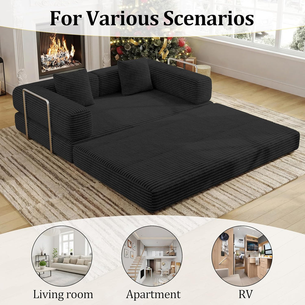 BSHOMGI Convertible Futon Sofa Bed, Couch for Living Room,Modular Futon Couch...