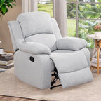 Oversized Recliner Chair, Leather Power Electric Recliners with Home Theater Seating, Single Recliner Sofa Breathable Living Room Chairs for Adults Reading Gaming, Grey White