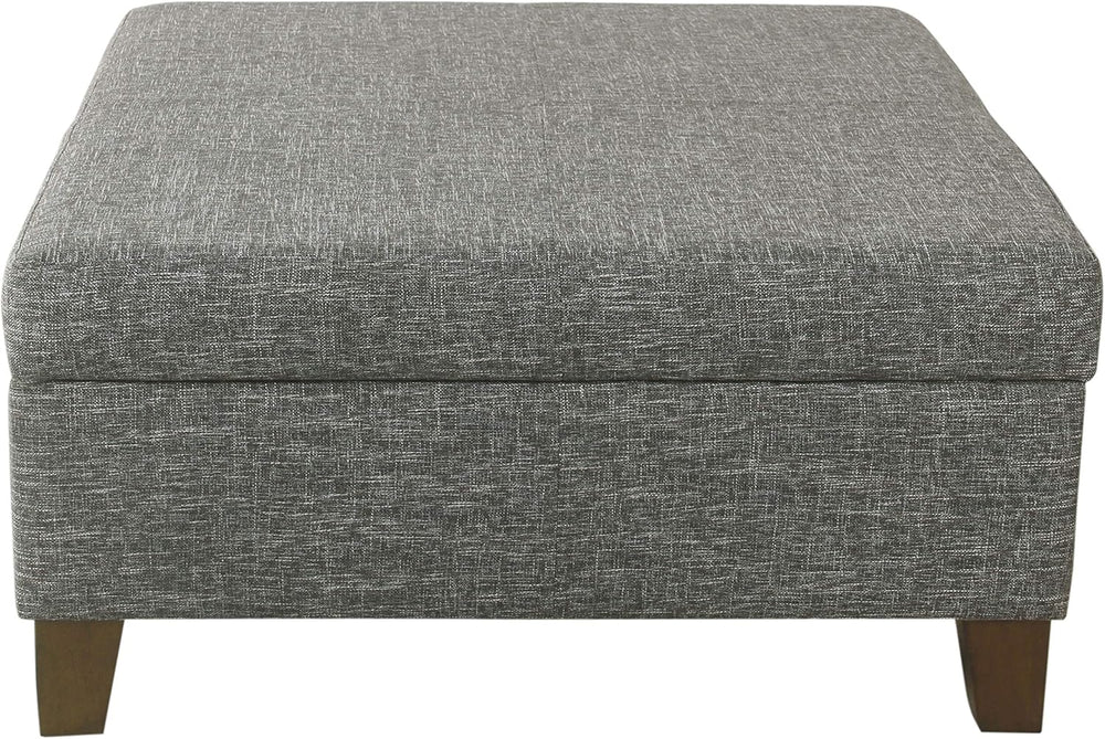 HomePop 32" Square Storage Ottoman - Slate Gray