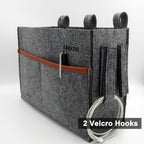 Bedside Caddy, Hanging Storage Bag, Chair Organizer Caddy, Remote, Magazine, Drink Bottle, Cell Phone Holder with Fixed Straps for Hospital Bed, Dorm Bed, Baby Stuff, Office (Grey Small)