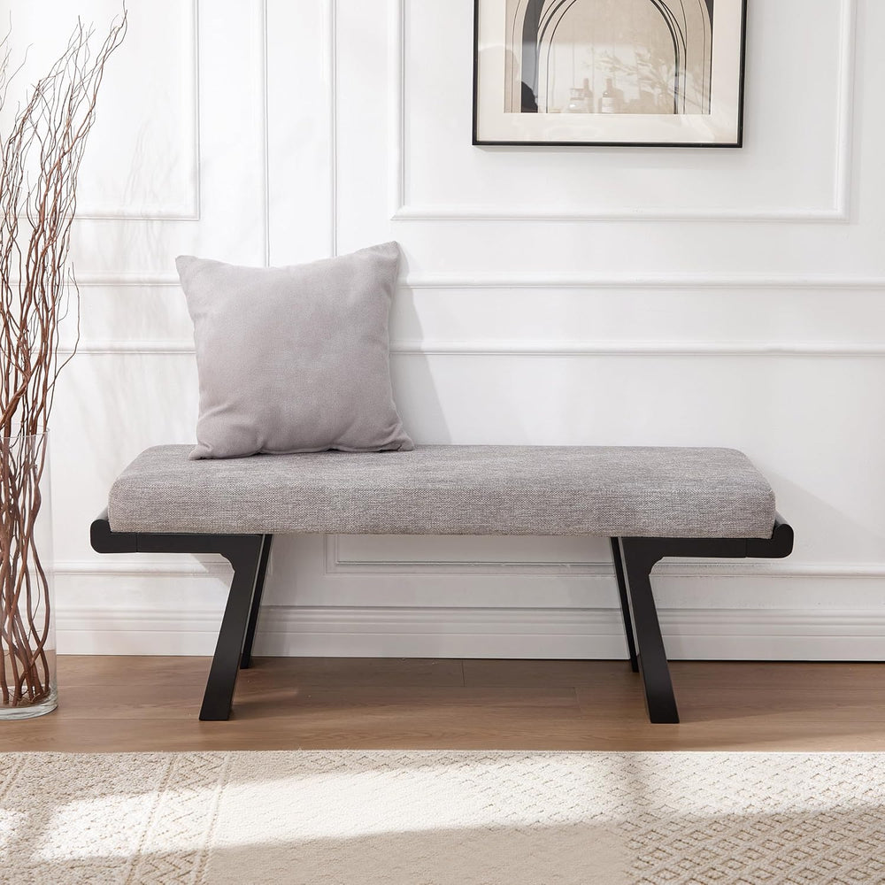 Zesthouse Solid Wood Bench for Bedroom End of Bed, Upholstered Small Entryway...