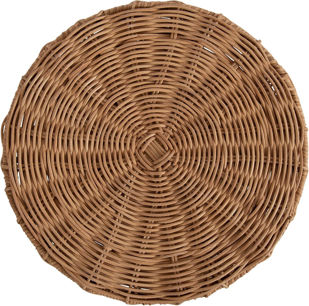 Kate and Laurel Sula Modern Woven Rattan Round Drink Table, 10 x 10 x 22, Nat...