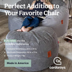 CordaRoy's Chenille Bean Bag Pouf Footstool, Charcoal