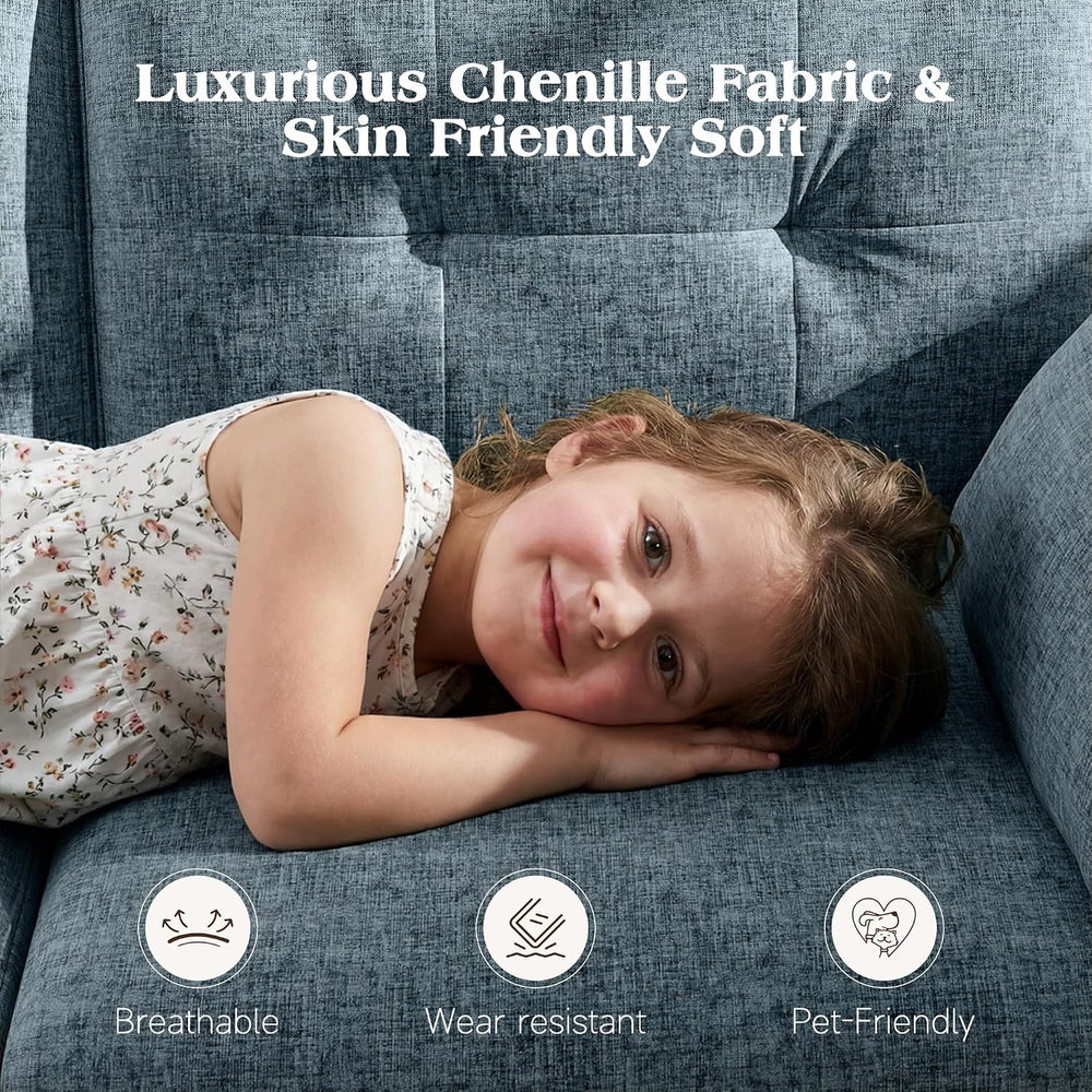 Ihanherry Loveseat Sofa, 64.6" Small Love Seat for Small Spaces, Soft Ch...