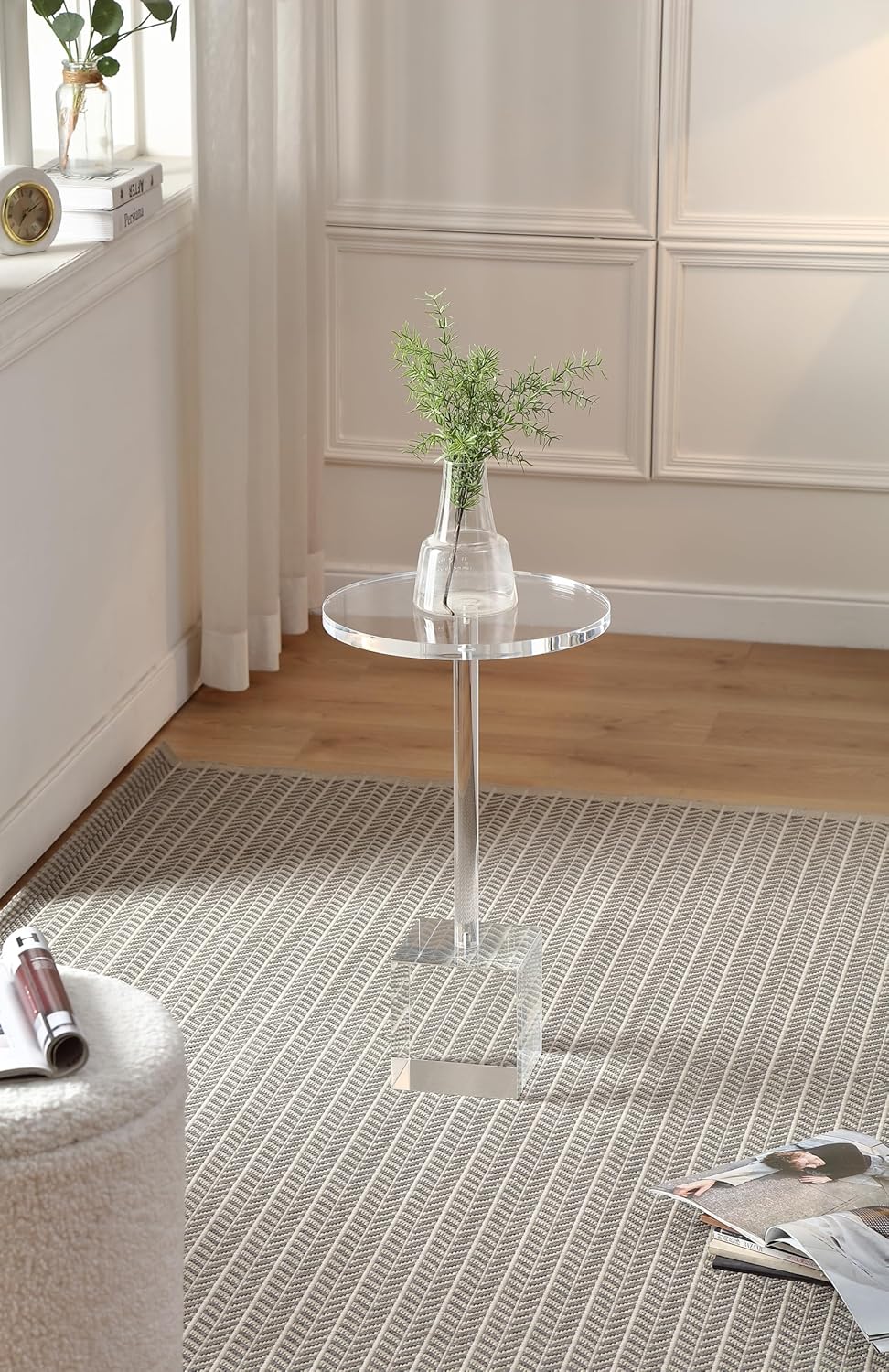 Clear Acrylic End Table,Side Table,Clear,for Livingroom,13.5 x 13.5 inch, 23 ...