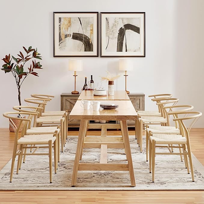 Yaheetech Weave Dining Chair Rattan Chair Metal Armchairs Hemp Seat for Kitch...