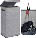 DOKEHOM 100L Laundry Basket with Lid and Removable Laundry Bags, Large Collapsible Laundry Hamper for Bedroom, Bathroom, Laundry Room, Colloge (Grey)