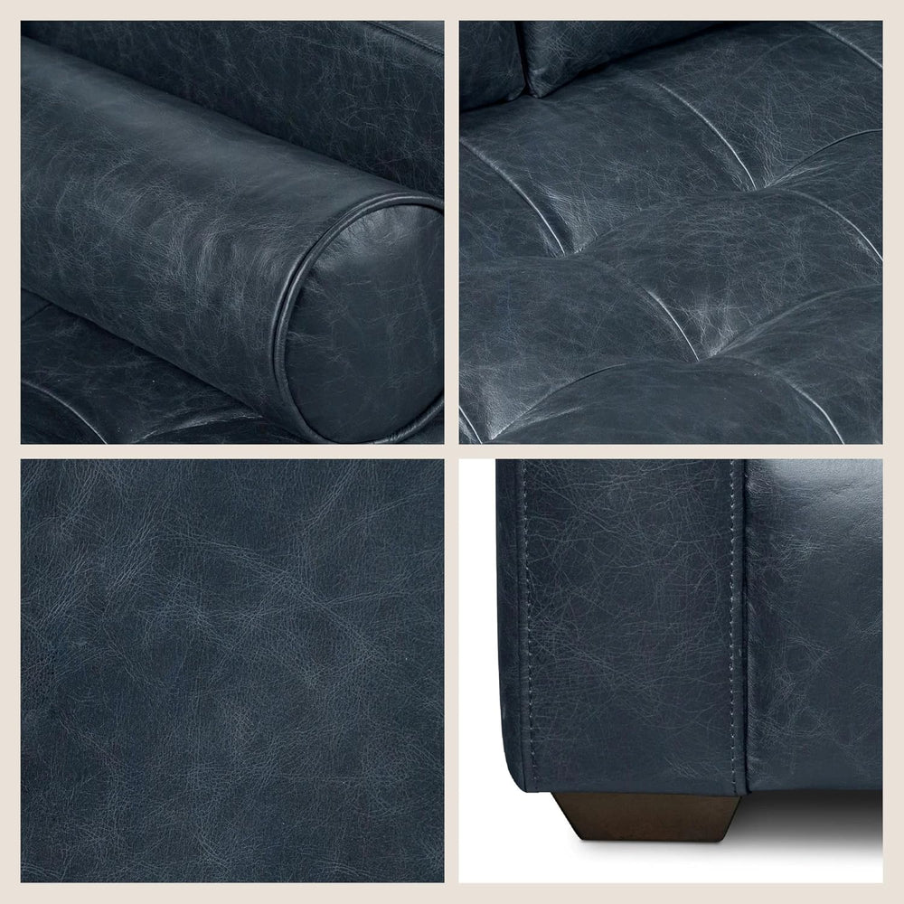 Poly & Bark Napa 82" Leather Pull‑Out Sleeper Sofa – Full‑Grain Ital...