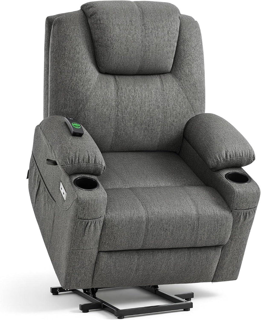MCombo Power Lift Recliner Chair for Elderly 7040(Grey, Medium) | Heat and Ma...