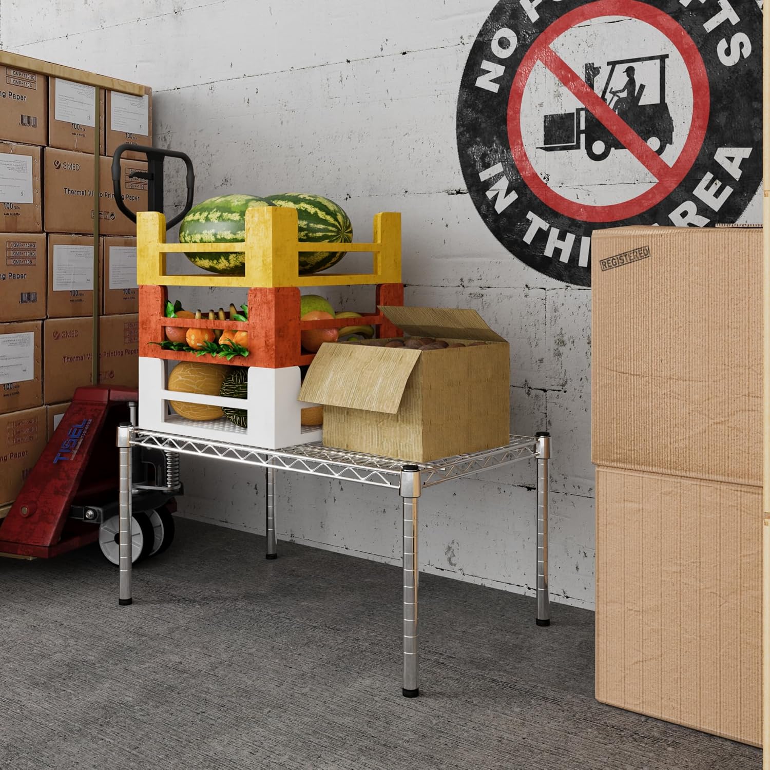 Wire Shelving Kit | NSF Commercial Storage Rack Unit (1-Tier | 14" Height, 18" Deep x 30" Wide)