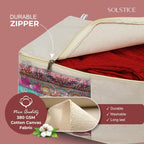SOLSTICE 3 Pack Cotton Canvas Blouse Organizer for Wardrobe, 38 x 25 x 17 cm