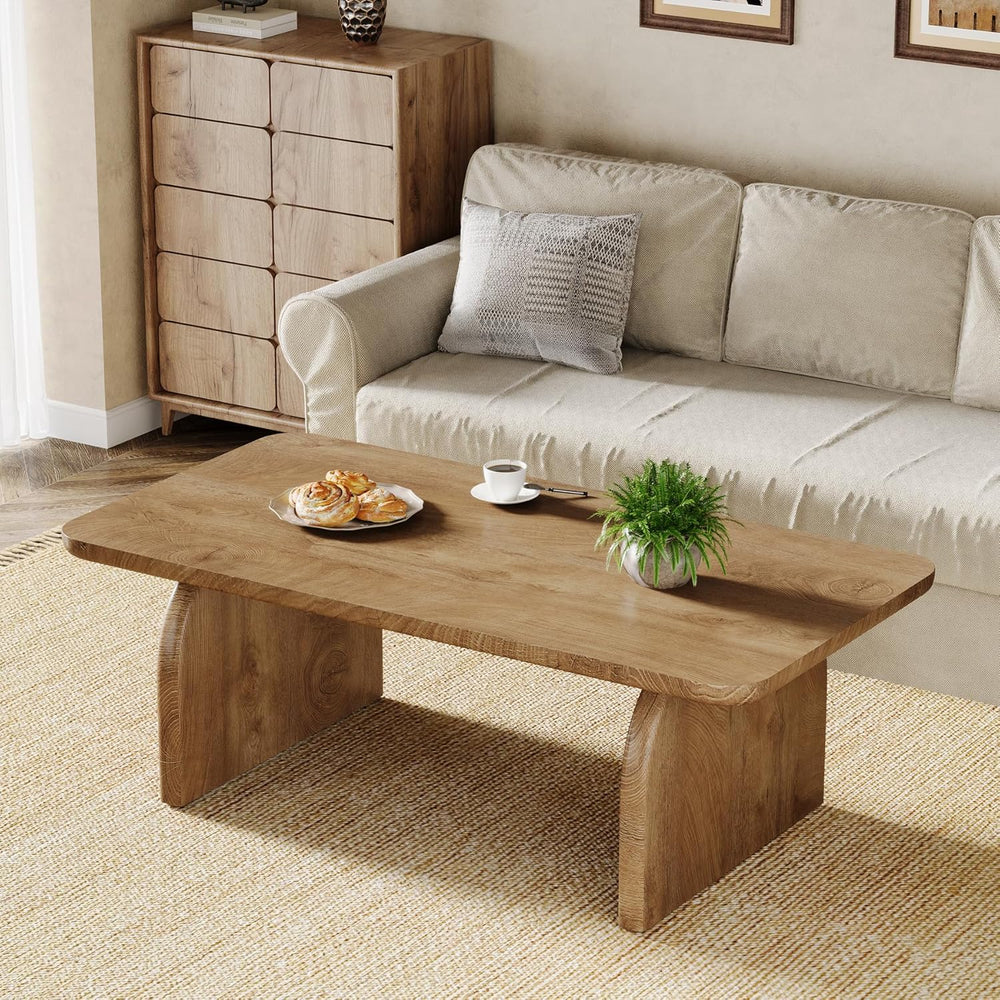 Tribesigns Rectangle Coffee Table, 47-Inch Wood Rectangular Living Room Table...