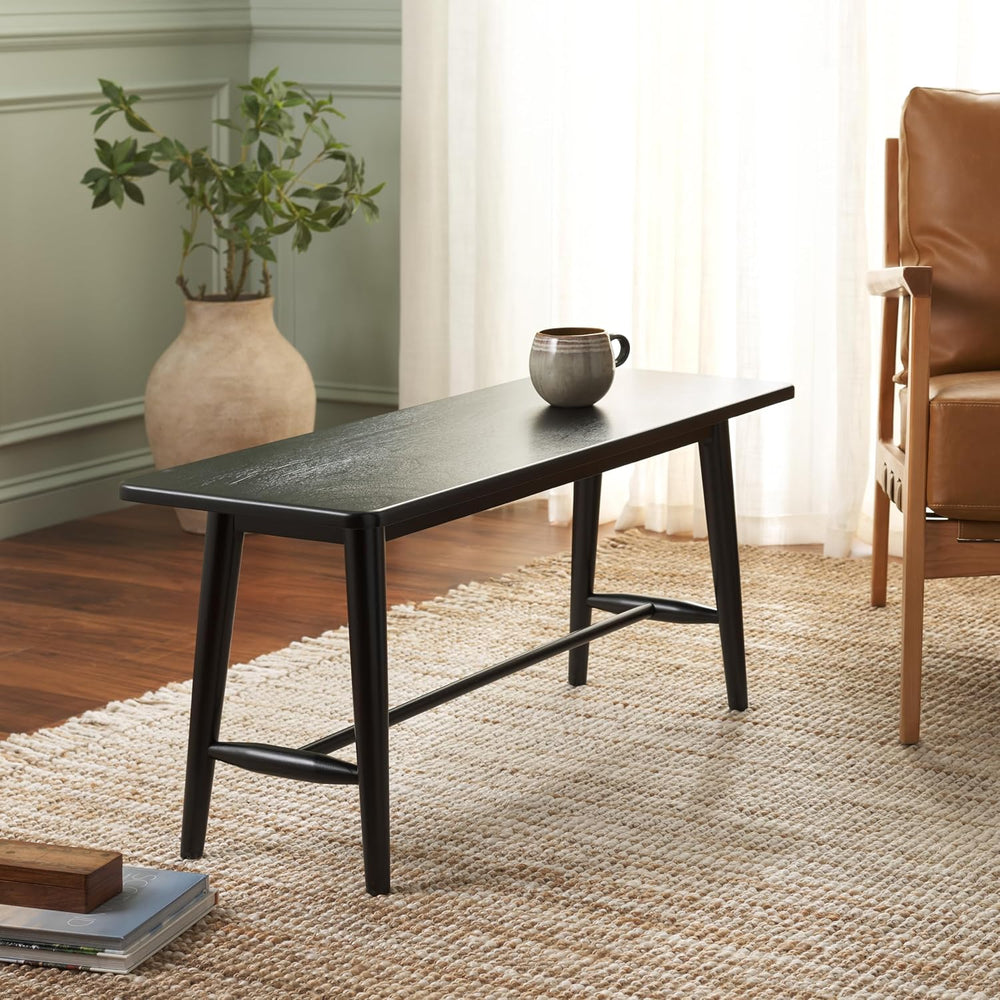 SAFAVIEH Home Collection - Florent Rectangular Bench, Black Finish Seating (B...