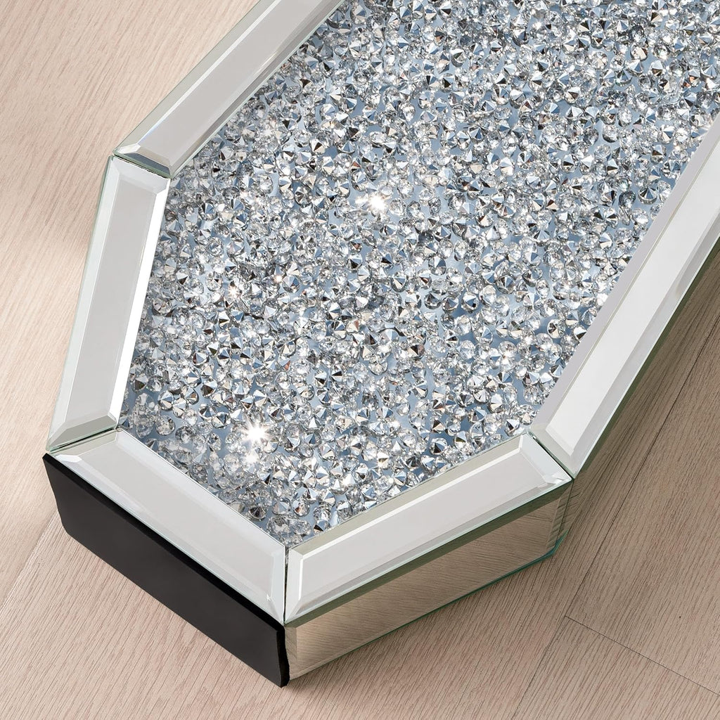 SHYFOY 30" Floor Vase Crushed Diamond Mirrored Vase Silver Tall Vases for Floor, Large Crystal Glass Decorative Floor Vases for Living Room Office Corner Hallway Home Decor