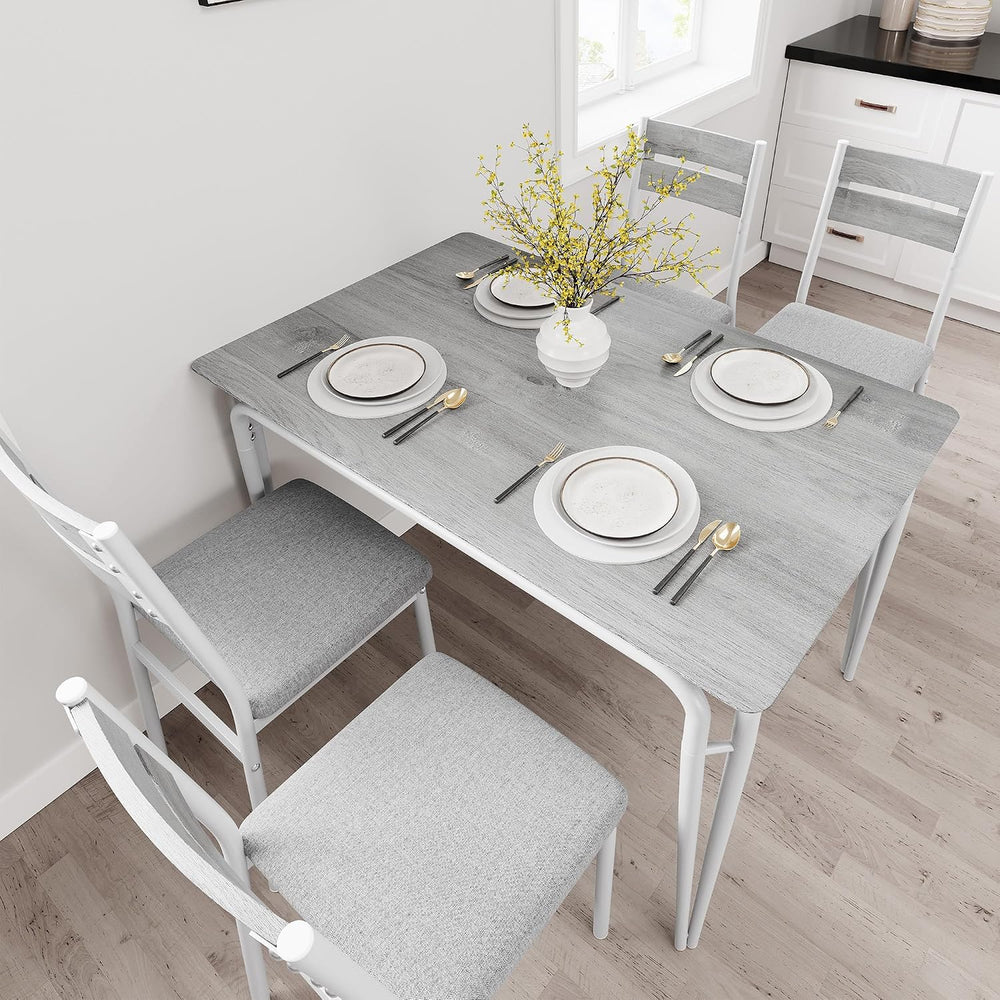 Dining Table for 4, Small Table and Chairs Set of 4, Square Dinette Set for 4...
