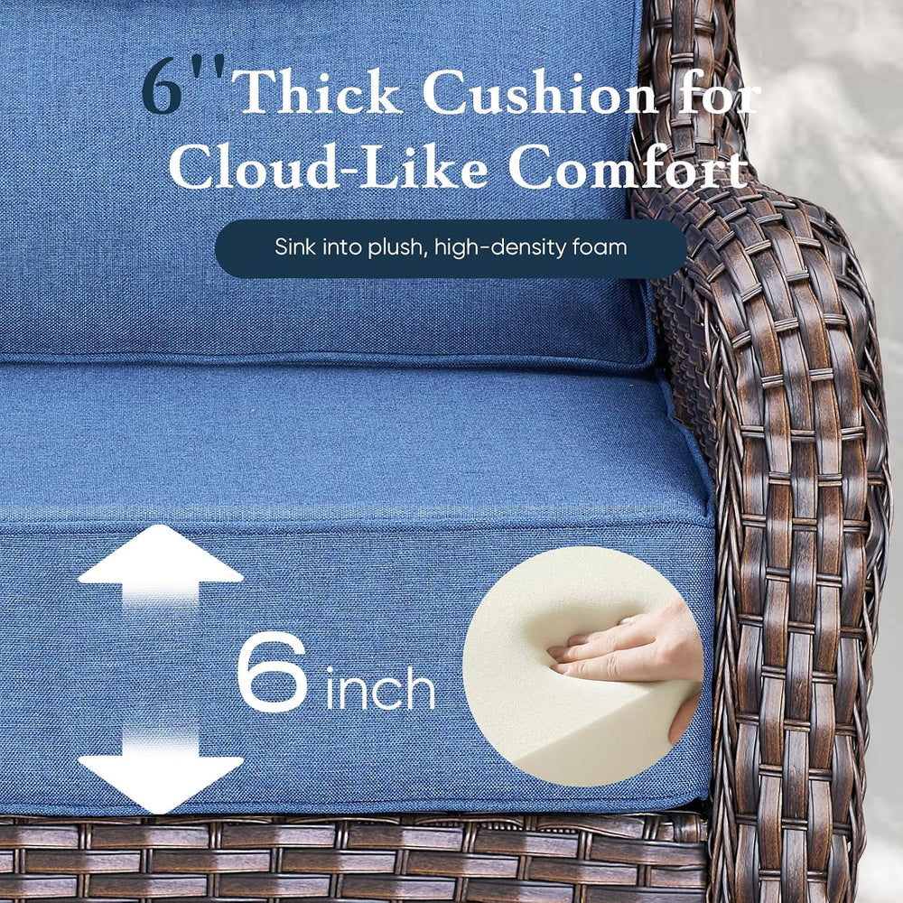 Belord Luxury 6" Thick Cushioned 7 Pieces Patio Furniture Set with Outdo...