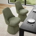 Swivel Dining Chairs Set of 2, Upholstered Mid Century Modern Deskchair with High Back, Linen Fabric Kitchen Chairs for Dining Room, Bedroom, Dressing Room, Green