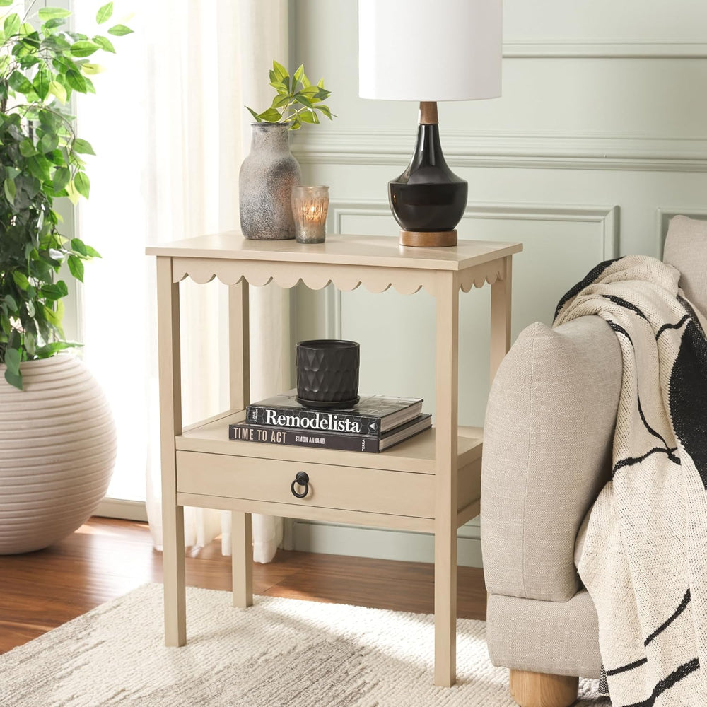 SAFAVIEH Home Collection Haven Natural Brown Low Drawer Accent Table