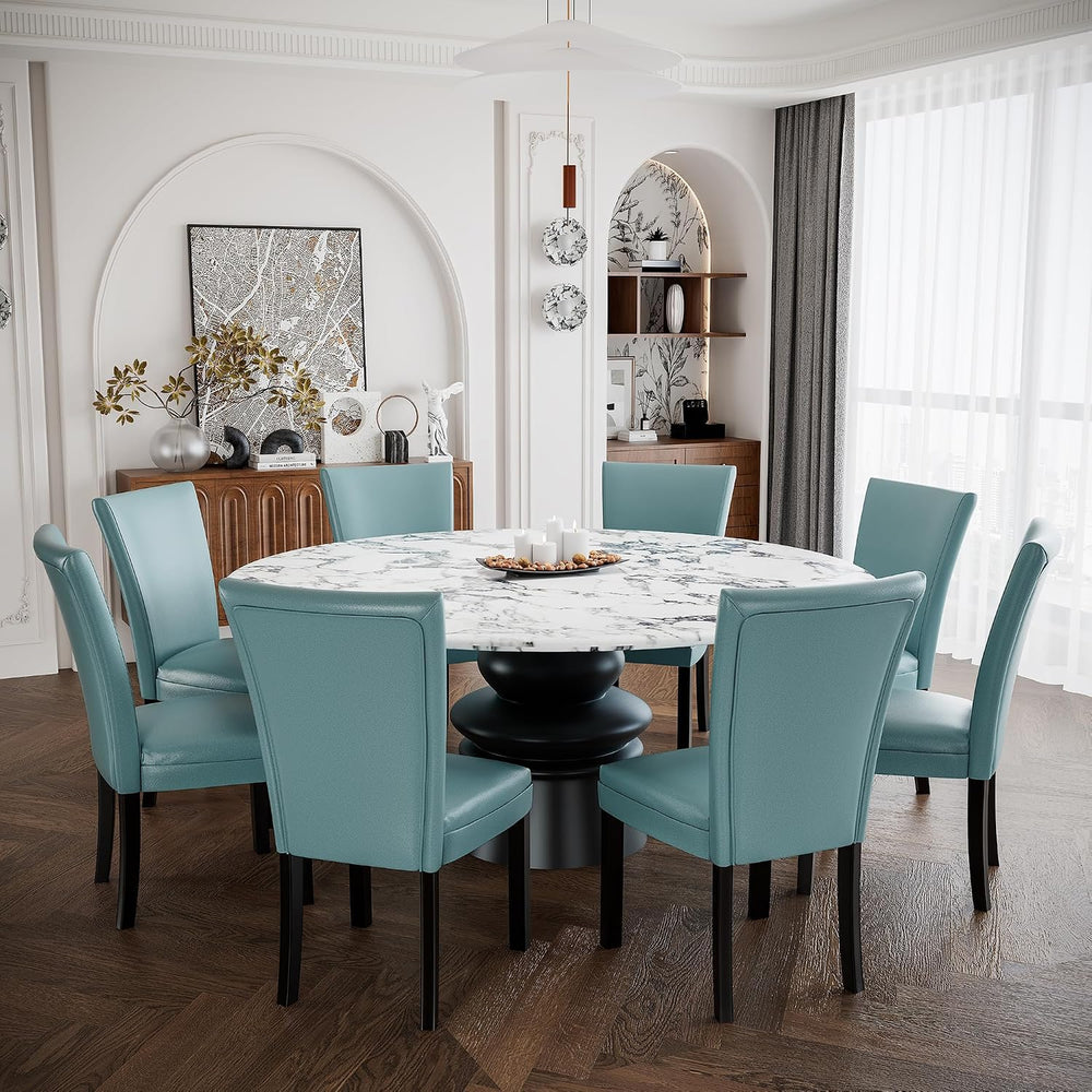 Parsons Solid Wood Dining Chairs Set of 6 with UP High Back, Kitchen Chairs w...