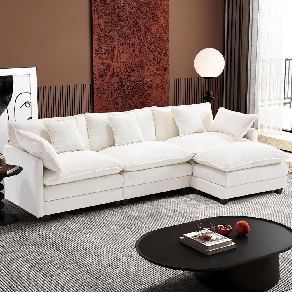Ihanherry 111.4" L Shaped Modern Sofa Modular Sectional Cloud Couch with...